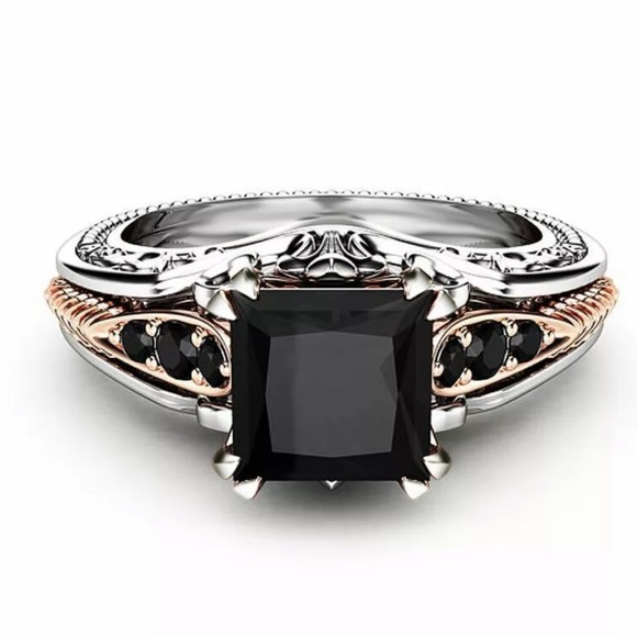 Jewelry - New Gorgeous 925 Silver Black Sapphire Ring